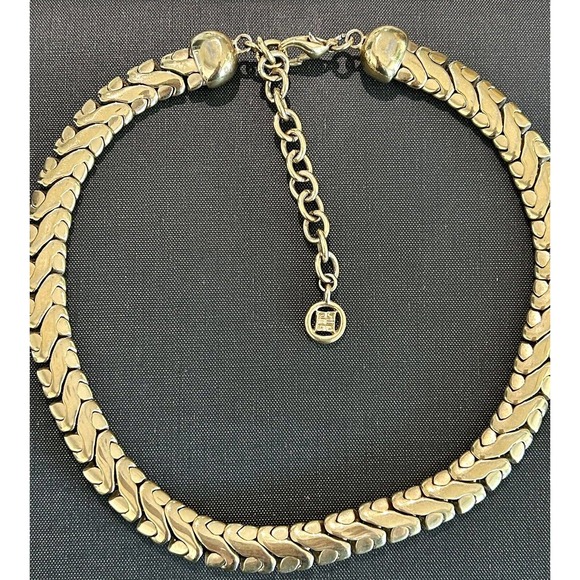 Vintage Givenchy Designer Snake Chain Collar Necklace Hi-Quality 18" Adjustable - Picture 7 of 8